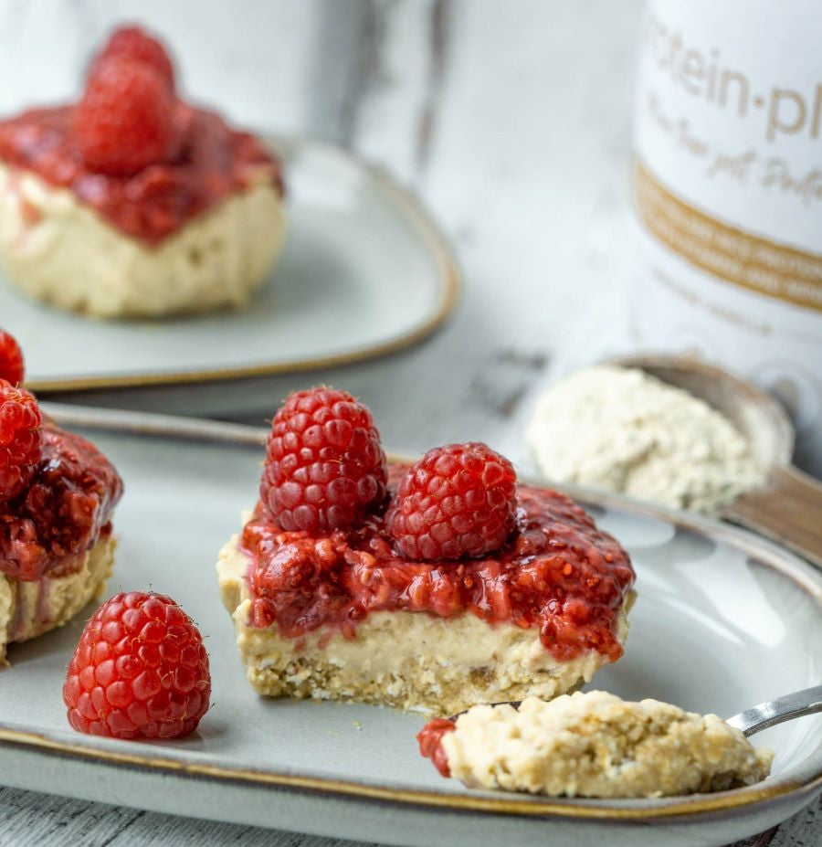Alba's Vegane Vanille - Himbeer Mini Cheescakes