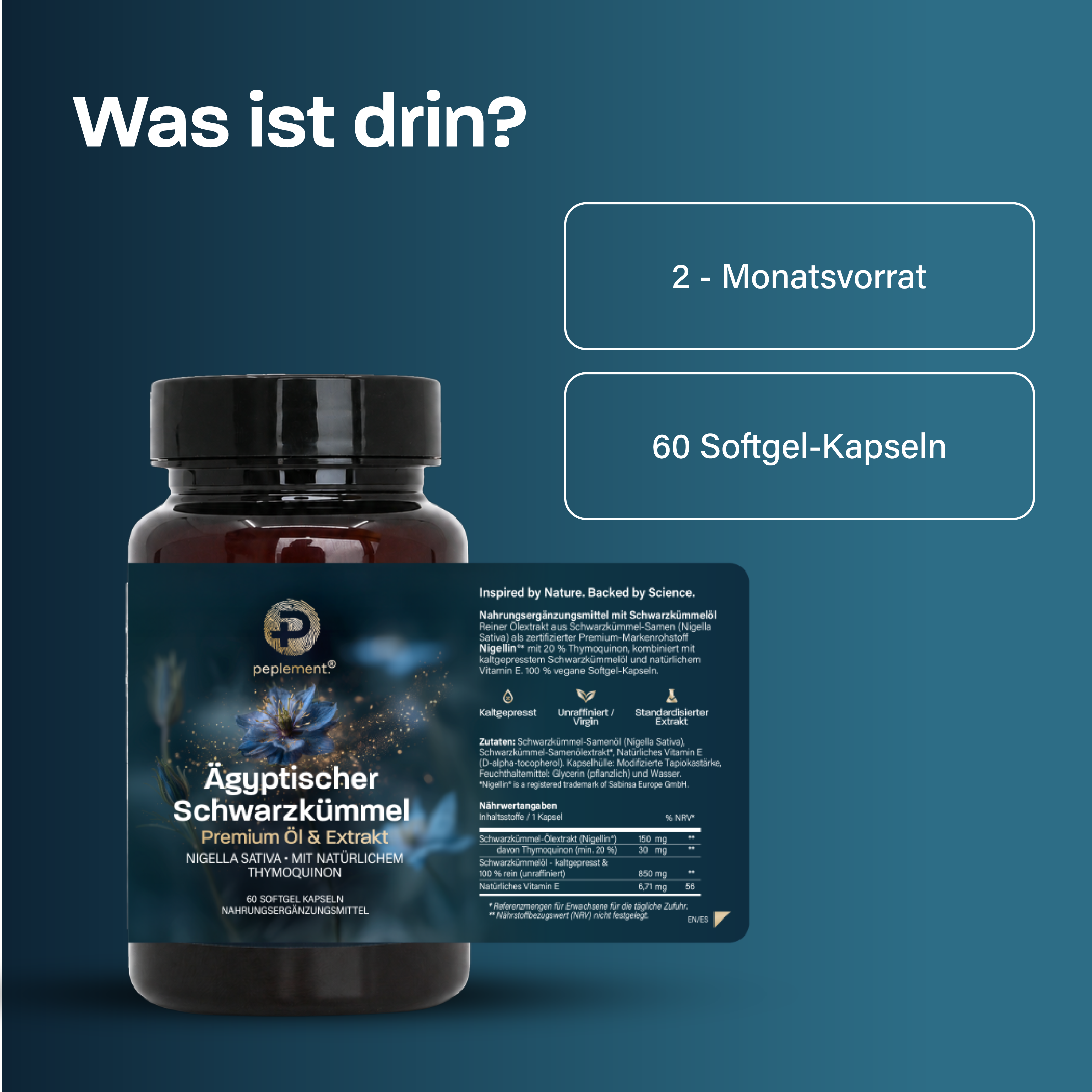 Premium Schwarzkümmelöl & Extrakt Softgel-Kapseln