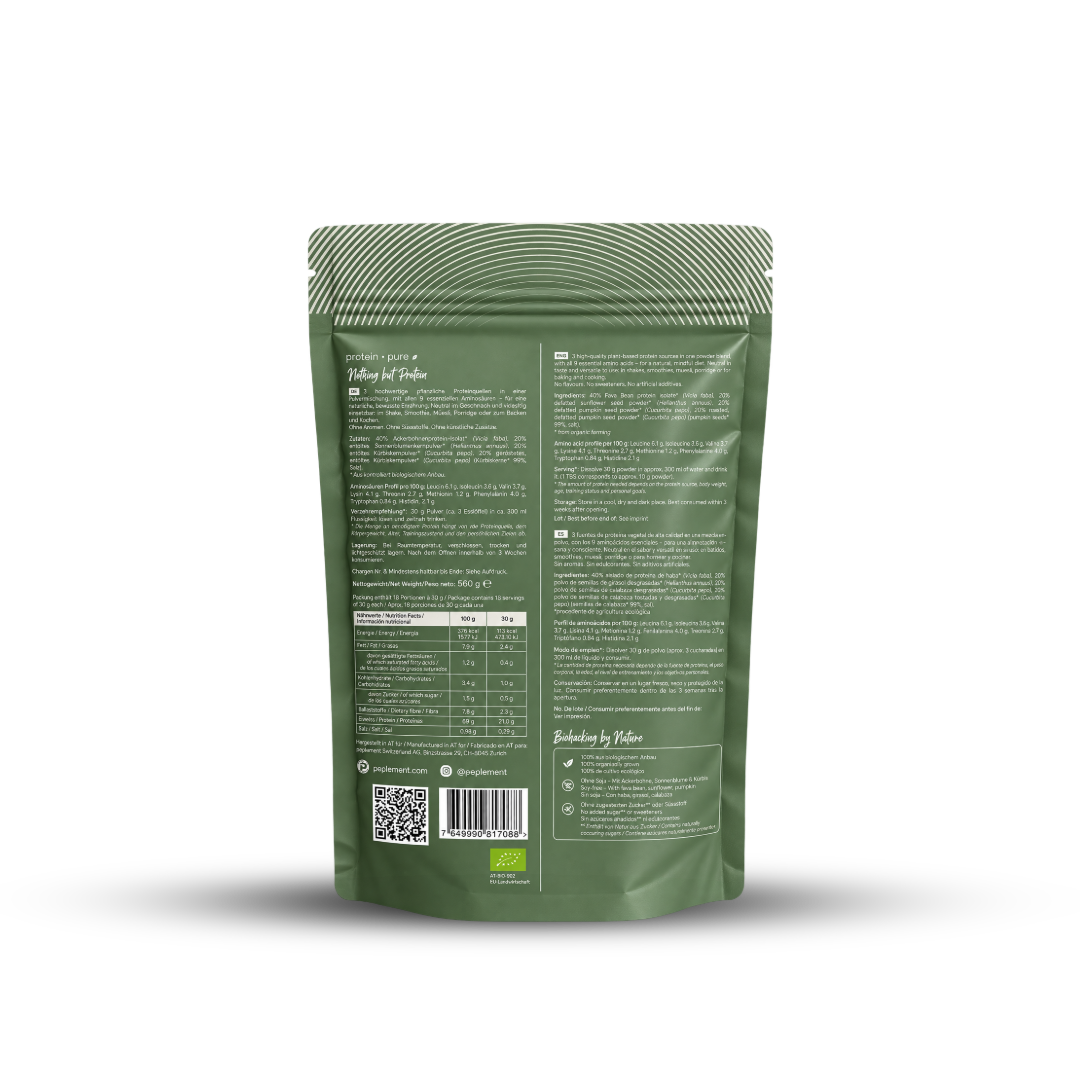 protein pure - Veganes Protein ohne Aromen & Süssstoffe